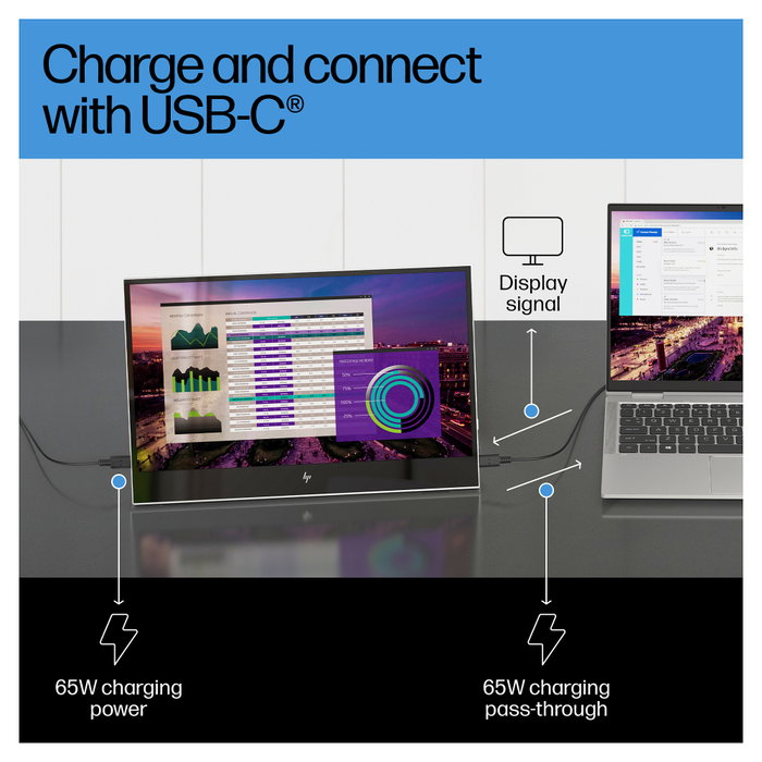 HP E14 G4 Monitor Portátil 14 Pulgadas Full HD Silver