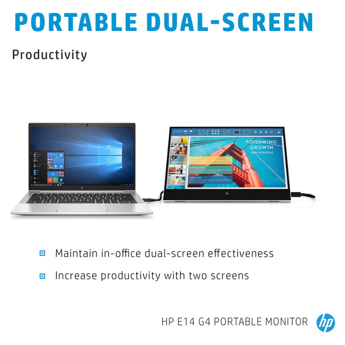 HP E14 G4 Monitor Portátil 14 Pulgadas Full HD Silver