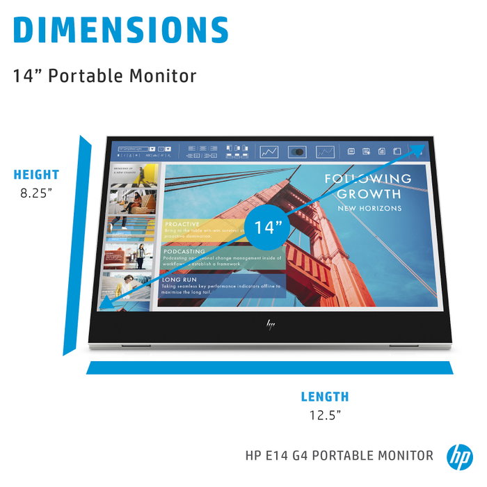 HP E14 G4 Monitor Portátil 14 Pulgadas Full HD Silver
