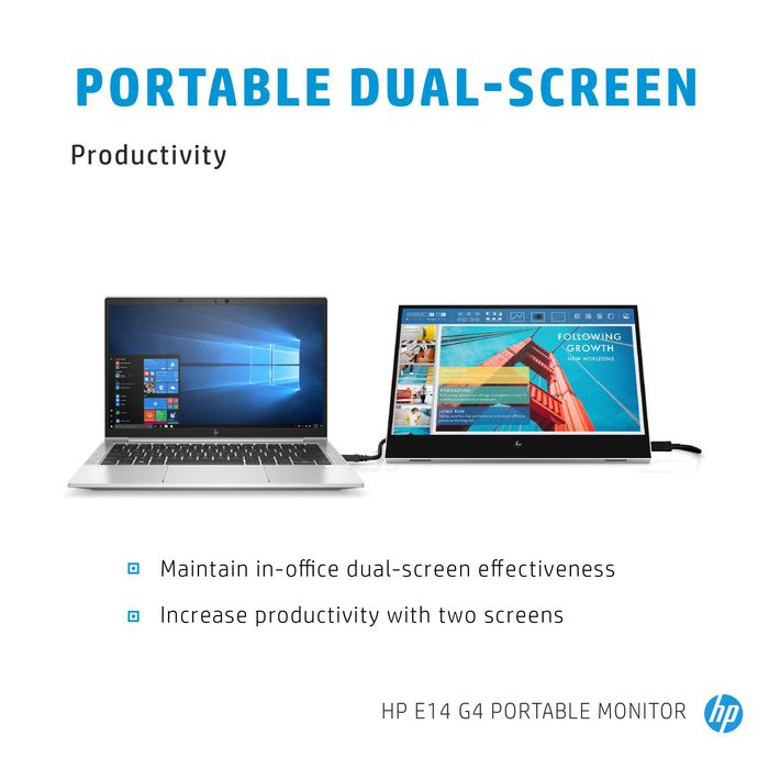 HP E14 G4 Monitor Portátil 14 pulg Full HD Silver