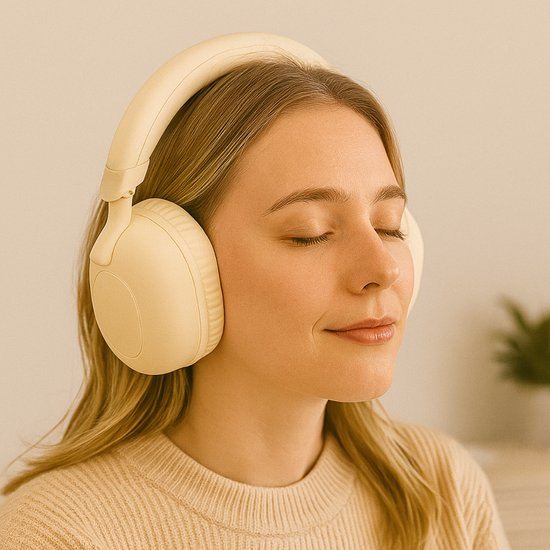 Grundig Auriculares Diadema con Cancelación Activa de Ruido (ANC), Color Crema