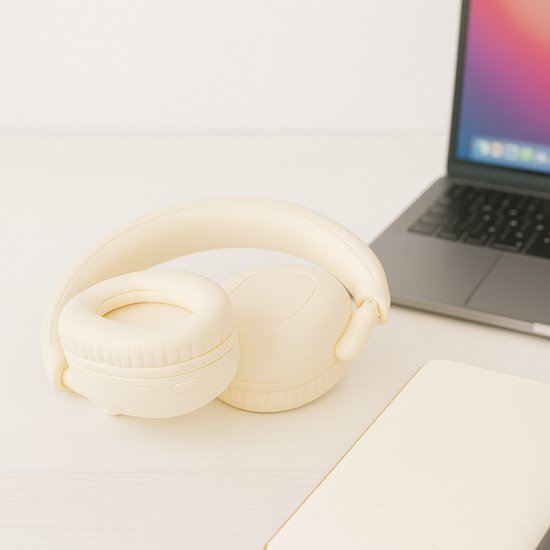 Grundig Auriculares Diadema con Cancelación Activa de Ruido (ANC), Color Crema