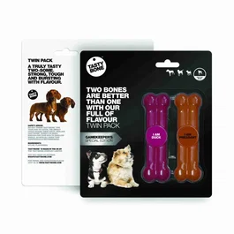 Tasty Bone Juguete Masticable para Perros Twin Pack, Sabor Faisán y Pato