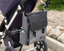 KioKids Bolso de Maternidad Premium Gris Mochila Grande para Carrito con Cambiador