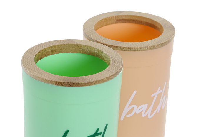 DKD Home Decor Vaso Scandi Naranja Verde 7.4 x 11.2 x 7.4 cm (6 Unidades)