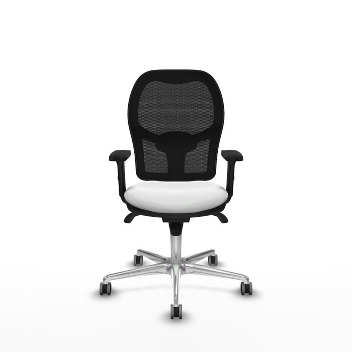 PIQUERAS Y CRESPO Silla de oficina Jorquera con mecanismo Sincro, Blanco/Negro