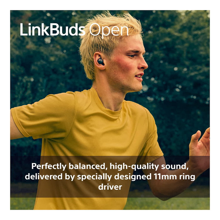 Sony WFL910B LinkBuds, Auriculares Inalámbricos True Wireless Open con Bluetooth 5.3, 8h/22h Batería, Carga Rápida, Resistencia IPX4, Control por Voz, Negro