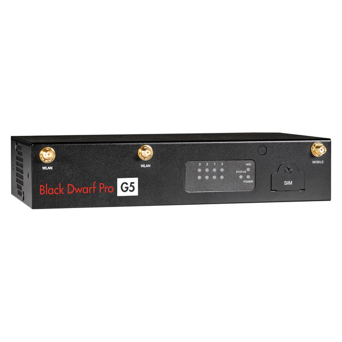 Securepoint Black Dwarf Pro G5 VPN as a Service - Firewall 2.83 Gbps, 15 Usuarios, Doble Banda Wi-Fi, 4x Gigabit LAN, 1 Año