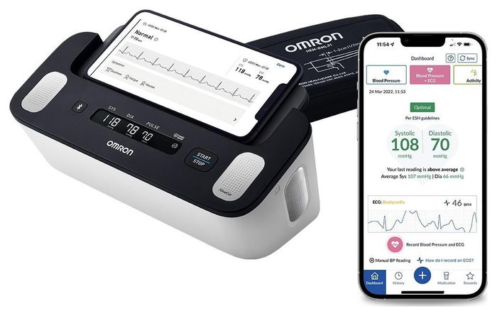 Omron Complete HEM-7530T-E3 2w1 Bluetooth blanco y negro
