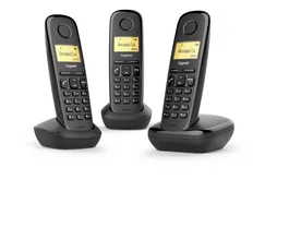Gigaset A170 Pack Trío Teléfono Inalámbrico Negro