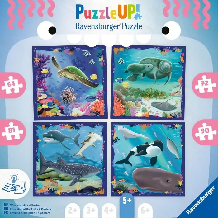 Ravensburger Rompecabezas ¡ARRIBA! Animales Marinos 12004004 para Niños a partir de 5 años 100 Piezas