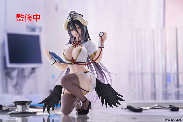 Overlord Estatua PVC Desktop Cute Figure Albedo Nurse Ver. Renewal 13 cm