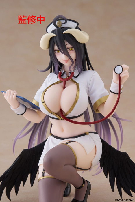 Overlord Estatua PVC Desktop Cute Figure Albedo Nurse Ver. Renewal 13 cm