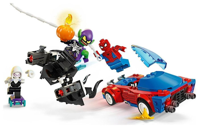 Lego Marvel Coche de Carreras de Spider-Man y Duende Verde Venomizado
