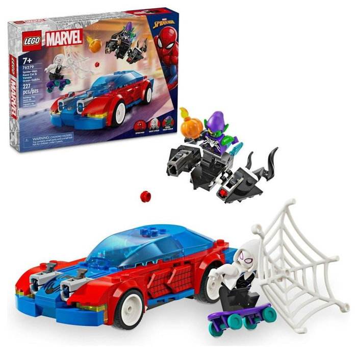 Lego Marvel Coche de Carreras de Spider-Man y Duende Verde Venomizado