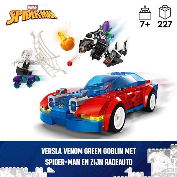 Lego Juego de Construccion Coche de Carreras de Spider-Man y Duende Verde Venomizado Marvel