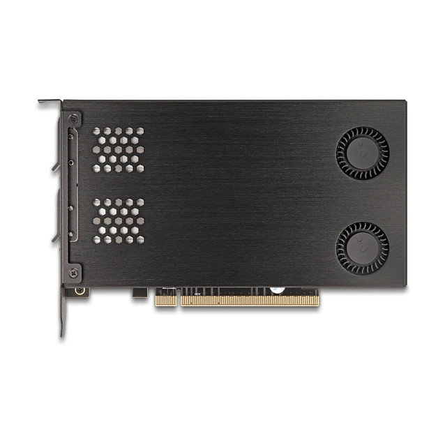 DeLOCK PCIe x16 Adaptador para 2 M.2 NVMe SSD con Bifurcación, Tarjeta Rack Móvil, PCIe 4.0, Enfriamiento Activo con 2 Ventiladores, Negro
