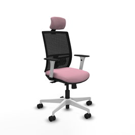 PIQUERAS Y CRESPO Silla de oficina Yunquera Rosa y Negro con mecanismo Sincro/Traslack