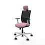 PIQUERAS Y CRESPO Silla de oficina Yunquera Rosa y Negro con mecanismo Sincro/Traslack