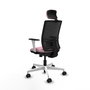 PIQUERAS Y CRESPO Silla de oficina Yunquera Rosa y Negro con mecanismo Sincro/Traslack