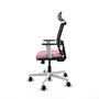 PIQUERAS Y CRESPO Silla de oficina Yunquera Rosa y Negro con mecanismo Sincro/Traslack