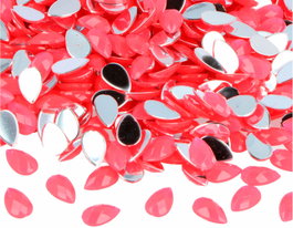 Innspiro Gemas Decorativas Acrílicas Gota Rosa Fluor 8x13mm