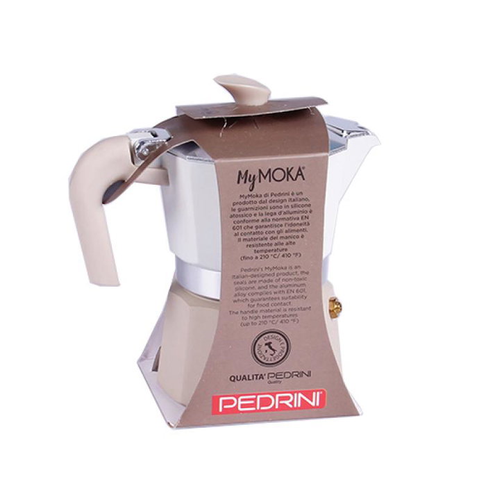 Pedrini Cafetera Italiana Moka 3 Tazas 2025 - Aluminio Pintado - Color Aluminio - Ref. 02CF168