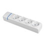 Solera Base múltiple eléctrica de 4 tomas 2P+T, 250V 16A, 3680W, IP20, blanco, con entrada para mini canal y agujeros de fijación