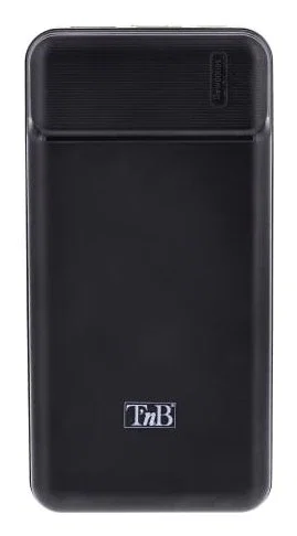 T'nB PBU30000 - Batería Externa Power Bank 30000 mAh Negro, Carga Rápida 20W Power Delivery, 2 Puertos USB-A + 1 USB-C, Polímero de Litio