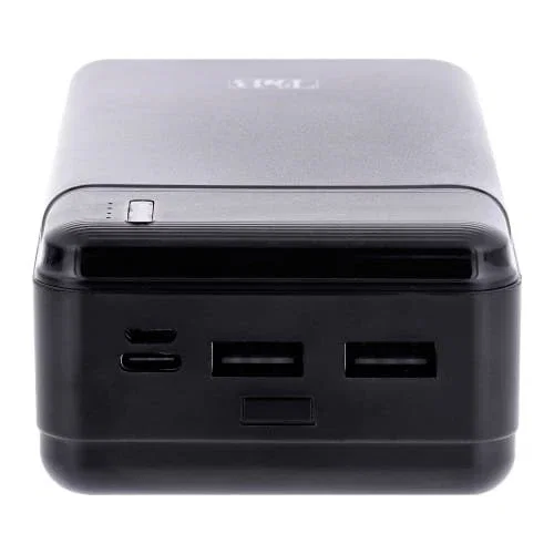 T'nB PBU30000 - Batería Externa Power Bank 30000 mAh Negro, Carga Rápida 20W Power Delivery, 2 Puertos USB-A + 1 USB-C, Polímero de Litio