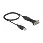 DeLOCK Adaptador USB 2.0 Tipo-A a Serial RS-232 D-Sub 9 Pin Macho con Tuercas, 0,8 m