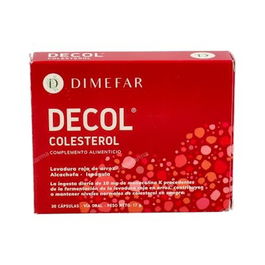 Dimefar Decol 30 Cap. Complemento alimenticio para el control de colesterol y triglicéridos con levadura roja de arroz