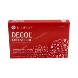 Dimefar Decol 30 Cap. Complemento alimenticio para el control de colesterol y triglicéridos con levadura roja de arroz