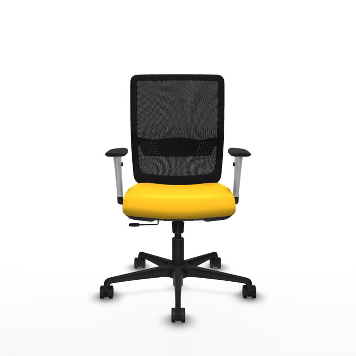 PIQUERAS Y CRESPO Silla de oficina Haches con mecanismo Sincro/Traslack, Amarillo y Negro