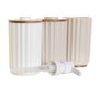 DKD Home Decor Set de 3 Piezas de Accesorios de Baño en Bambú, Surtido Blanco y Beige