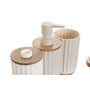 DKD Home Decor Set de 3 Piezas de Accesorios de Baño en Bambú, Surtido Blanco y Beige