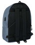 Safta Mochila Doble Portátil 15,6"+USB Munich Básicos Gris 31x44x18 cm