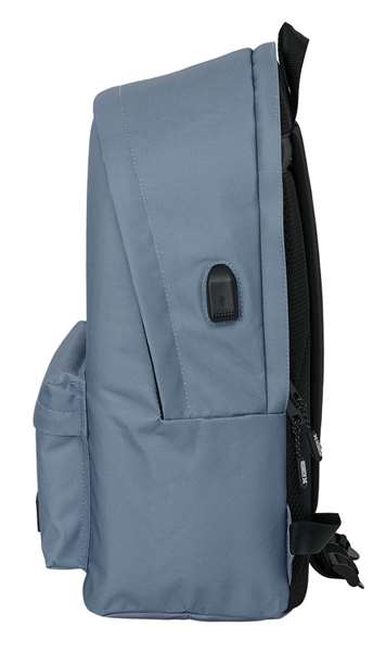 Safta Mochila Doble Portátil 15,6"+USB Munich Básicos Gris 31x44x18 cm