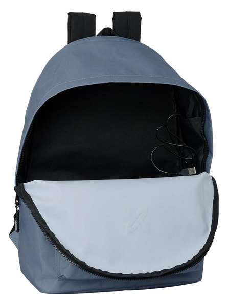 Safta Mochila Doble Portátil 15,6"+USB Munich Básicos Gris 31x44x18 cm