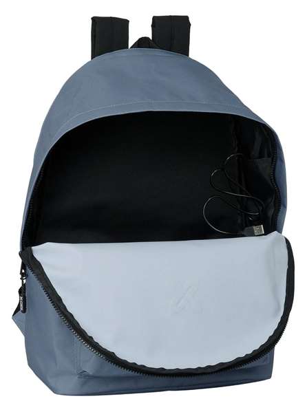 Safta Mochila Doble Portátil 15,6"+USB Munich Básicos Gris 31x44x18 cm