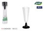 Algon Set de 4 Copas de Cava Vidrio Negro para 150 cc con Pie (24 Unidades)