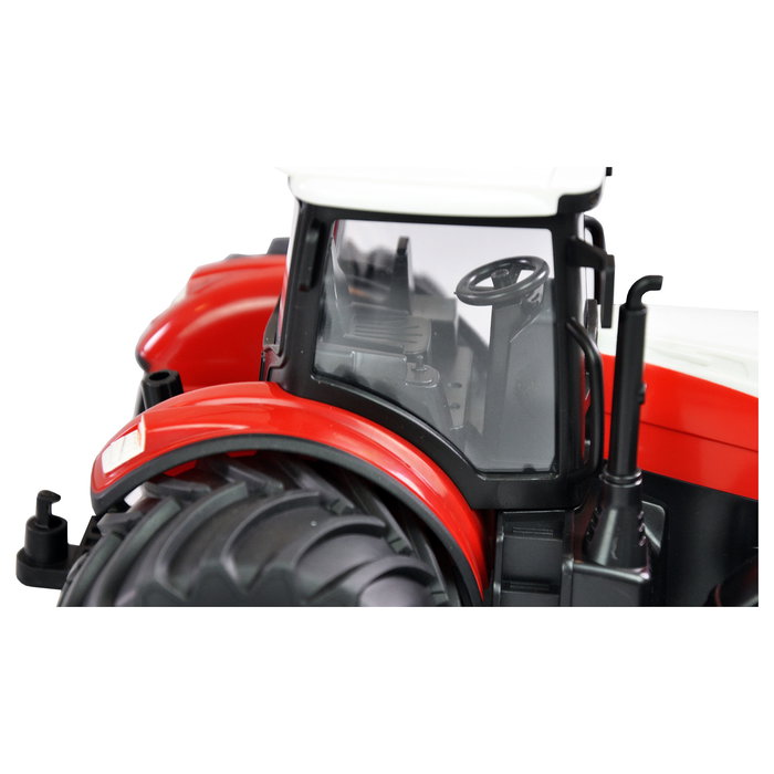 AMEWI 22601 RC Cabeza Tractor con Remolque de Ganado, 1:24, 2.4 GHz, Li-Ion 500 mAh, 30 Min, Blanco/Verde/Rojo, para +6 Años