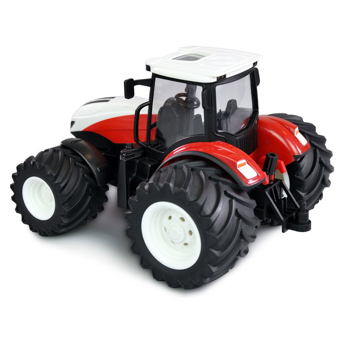 AMEWI 22601 RC Cabeza Tractor con Remolque de Ganado, 1:24, 2.4 GHz, Li-Ion 500 mAh, 30 Min, Blanco/Verde/Rojo, para +6 Años