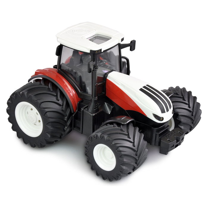 AMEWI 22601 RC Cabeza Tractor con Remolque de Ganado, 1:24, 2.4 GHz, Li-Ion 500 mAh, 30 Min, Blanco/Verde/Rojo, para +6 Años
