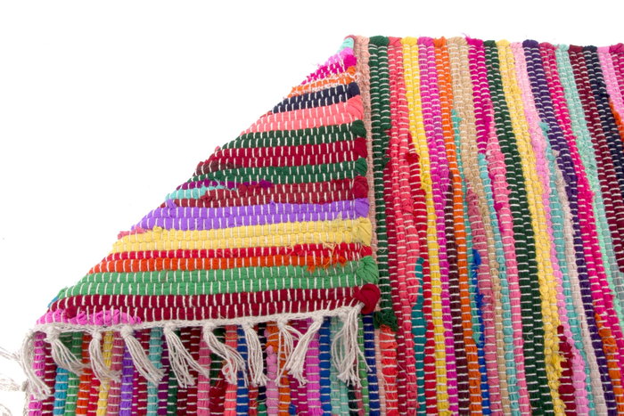 DKD Home Decor Alfombra Multicolor 180 x 120 cm 4 Unidades Algodón Polyester Chindi