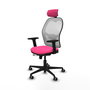 PIQUERAS Y CRESPO Silla de oficina Jorquera Rosa y Blanco