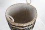DKD Home Decor Cesta Colonial Natural Negro Fibra Poliester Set de 3 Piezas 38 x 36 x 38 cm