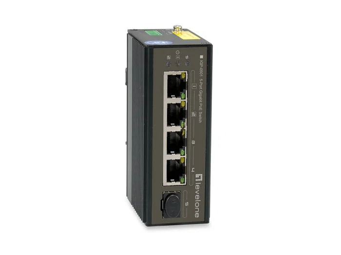 Level One IGP-0501 Switch Industrial Gigabit PoE de 5 Puertos Level One IGP-0501 Switch Industrial Gigabit PoE de 5 Puertos
