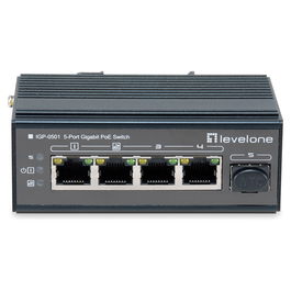 Level One Switch 4x GE PoE+ 1x SFP IGP-0501 Gigabit Ethernet Montaje Pared