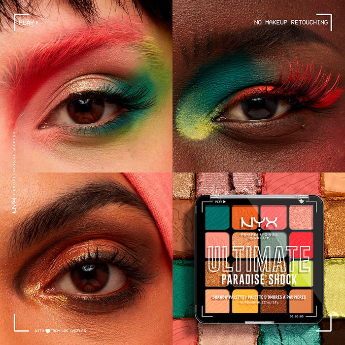 NYX PROFESSIONAL MAKE UP ULTIMATE PARADISE SHOCK paleta de sombras 16 x 0,8 gr